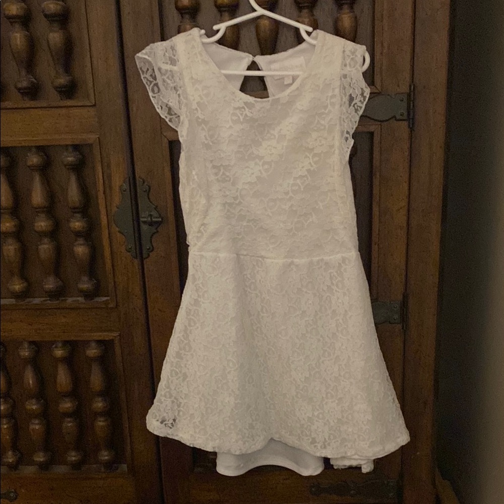 BCBG girls white lace dress Size 7